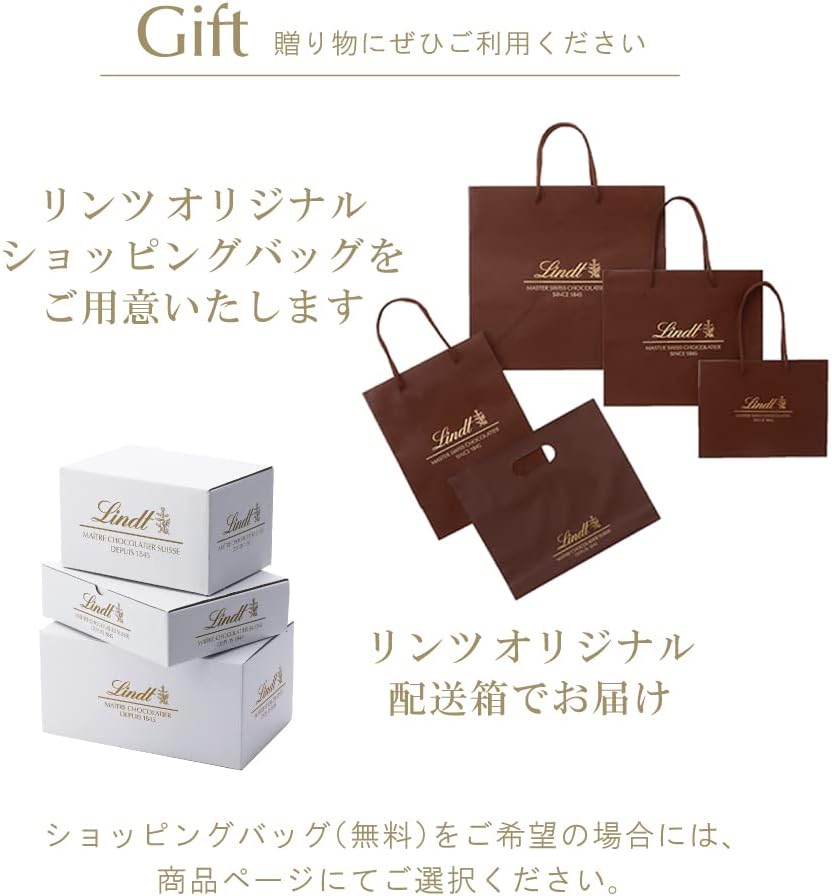 Lindt &amp; Sprüngli Lindor Ribbon Gift Box – 8 Piece Chocolate Assortment for Father’s Day with Handbag &amp; Small Shopping Bag