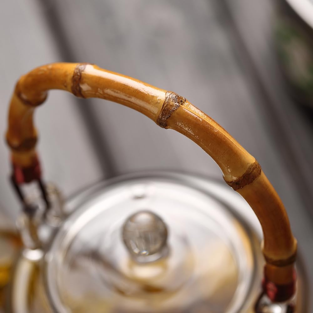 Pocaroty Heat-Resistant Glass Teapot – Bamboo Handle Replacement Parts
