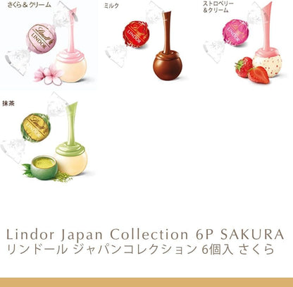 Lindt &amp; Sprüngli Lindor Japan Collection Sakura Gift Bag – 8 Piece Mother’s Day Chocolate Set with S Shopping Bag