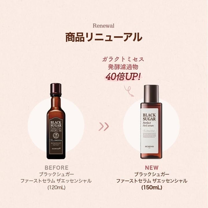 SKINFOOD Black Sugar Perfect First Serum – Hydrating &amp; Smoothing Korean Skincare Essence (150ml)