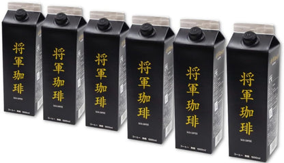 Saza Coffee Shogun Cold Coffee Unsweetened – 1000ml × 6 Bottles | Rich French-Style Japanese Iced Coffee Inspired by Bakumatsu Era