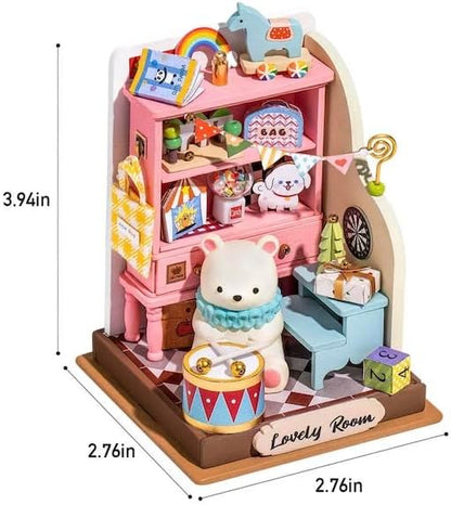 ROBOTIME DS027 DIY Dollhouse Miniature Kit – Handmade Mini House Model Craft Set for Creative Decoration