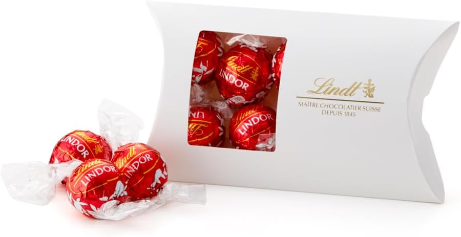 Lindt &amp; Sprüngli Lindor Milk Chocolate 6-Piece Gift Set – Individually Wrapped Premium Sweets