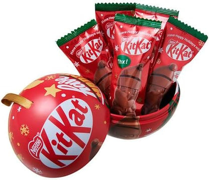 Nestle KitKat Holiday Chocolate Santa Ornament Tin | 5 Santa Shaped Kitkats Inside | Made in Japan