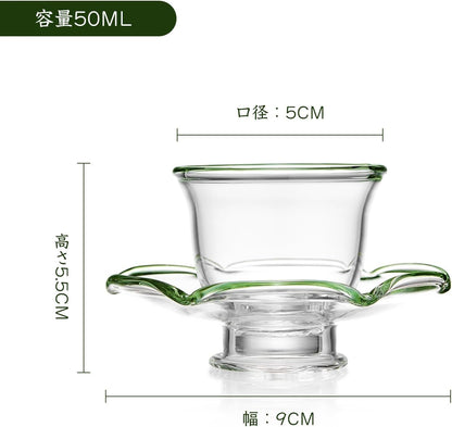 Heat-Resistant Glass Cup &amp; Saucer Set – 50ml Mini Tea &amp; Espresso Cup