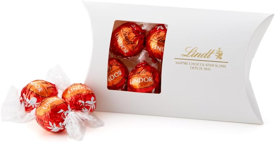 Lindt &amp; Sprüngli Lindor Blood Orange Chocolate – 6 Piece Individually Wrapped Gift Set