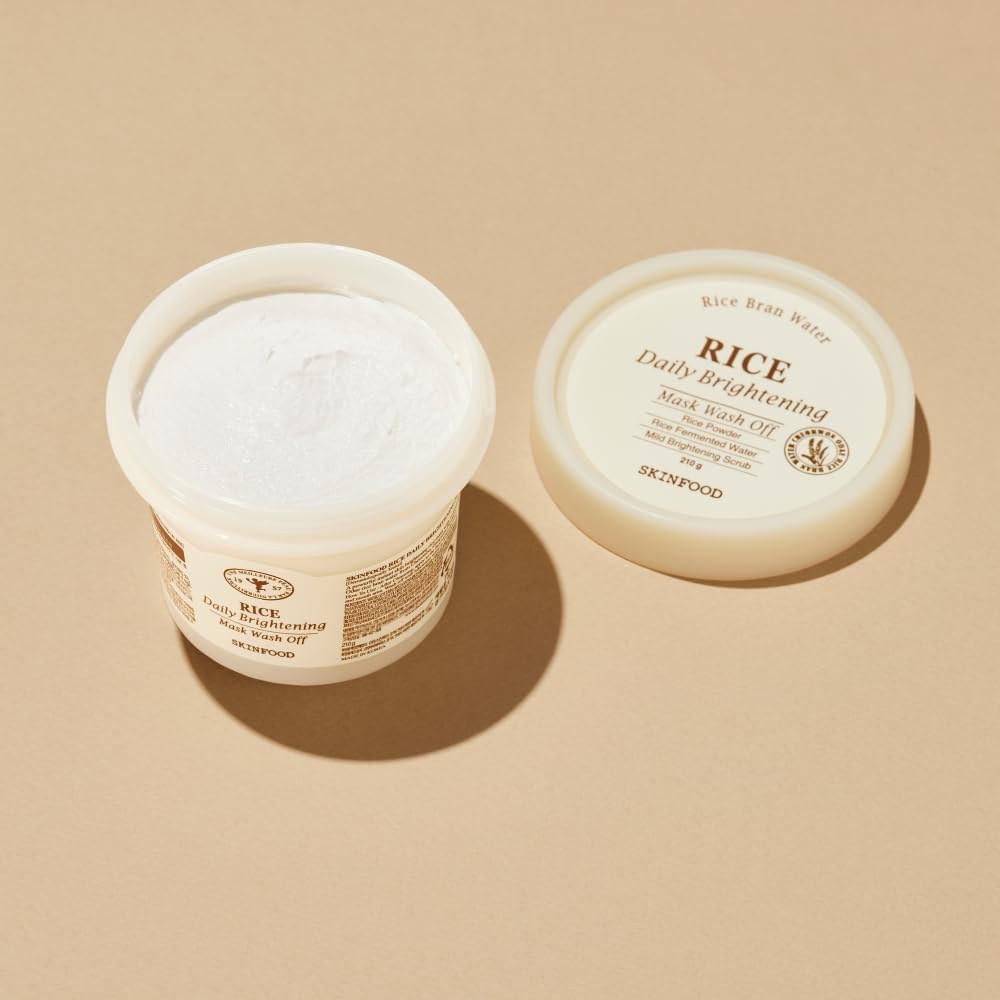 SKINFOOD Rice Daily Brightening Mask Wash Off – Radiance-Boosting Korean Face Mask