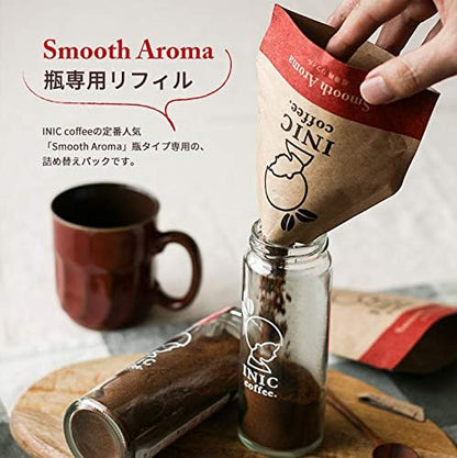 INIC coffee Smooth Aroma Bottle 55g &amp; Refill 45g [Classic regular blend] [The best powdered coffee] [Taste used by world barista champions] 45g | Made in Japan