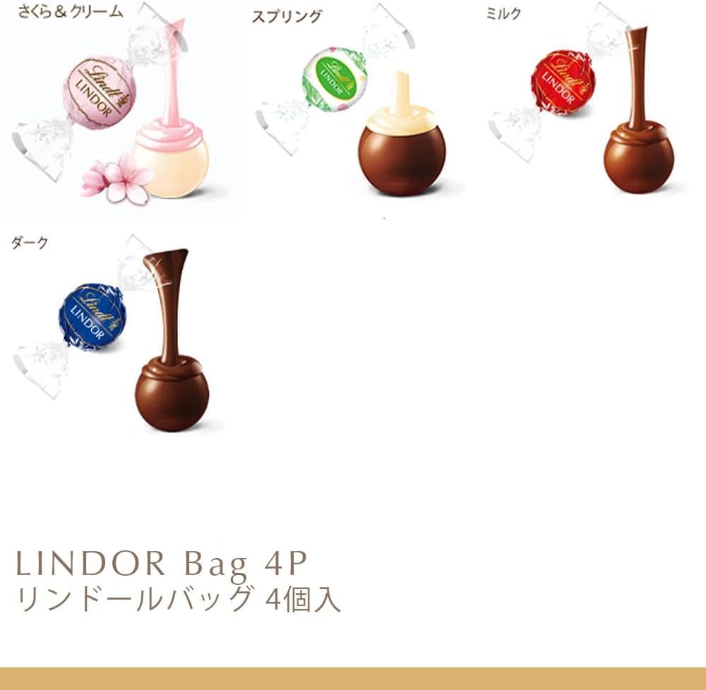 Lindt &amp; Sprüngli Lindor Blue Chocolate Gift Bag – Individually Wrapped with Gift &amp; Shopping Bag Included