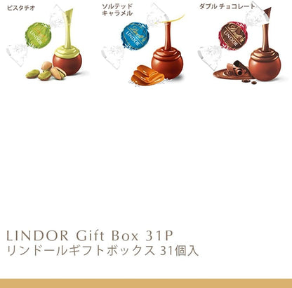 Lindt &amp; Sprüngli Lindor Blue White Day Gift Box – 27 Piece Chocolate Assortment with Shopping Bag (S)