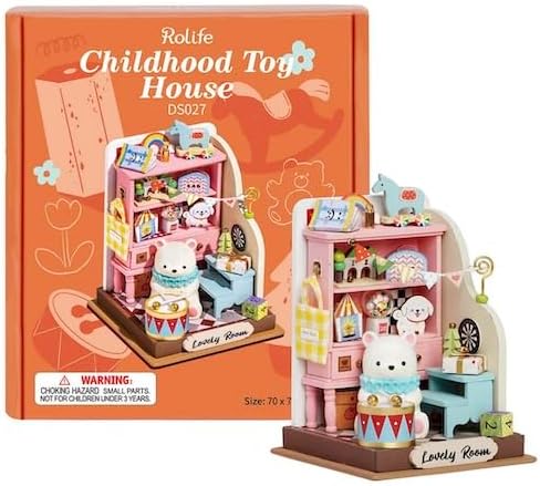 ROBOTIME DS027 DIY Dollhouse Miniature Kit – Handmade Mini House Model Craft Set for Creative Decoration