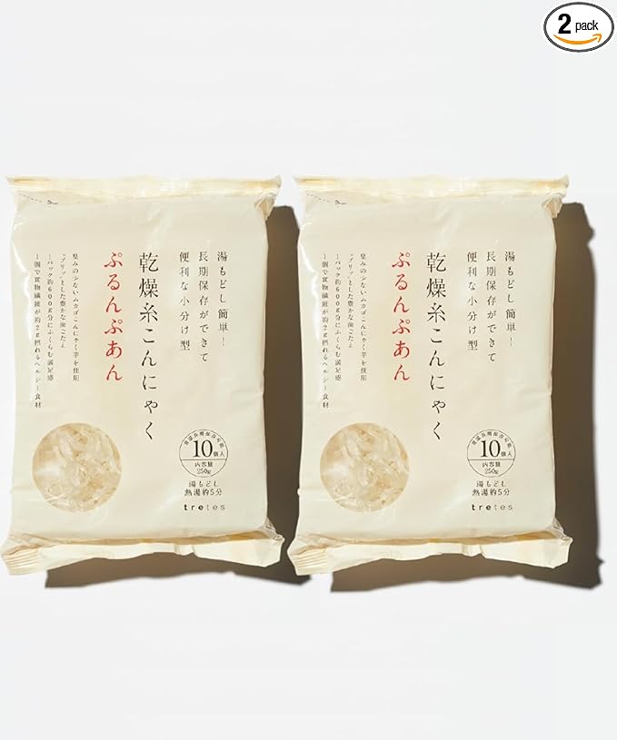 Tretesu Dried Yarn Konjac, Shirataki, Shirataki, Additive-Free, No Pesticides (Pack of 2)