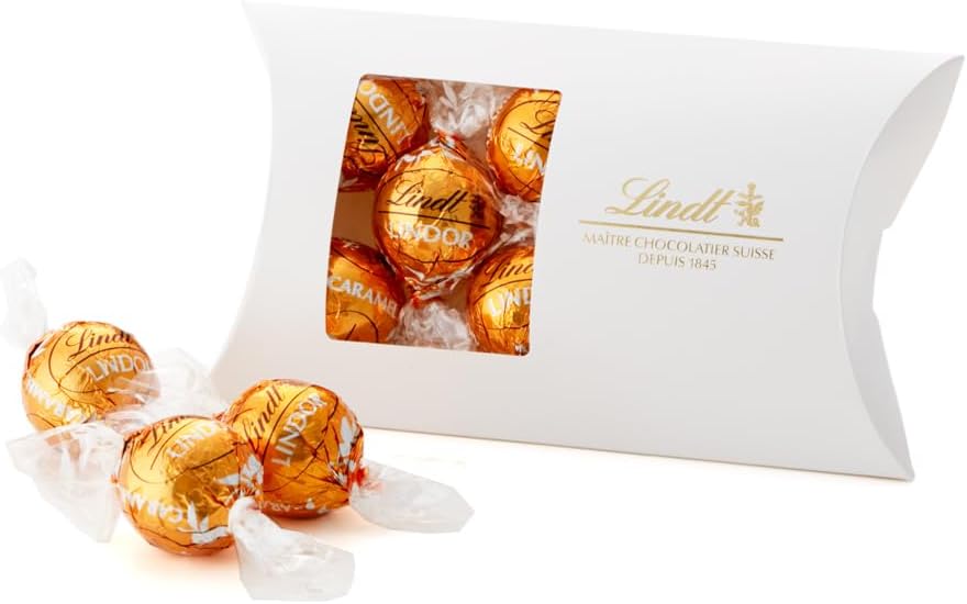 Lindt &amp; Sprüngli Lindor Caramel Chocolate Gift – Individually Wrapped Premium Sweets