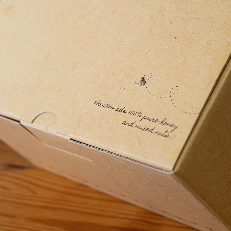 MYHONEY Nut Honey Glazed M 90g | Premium Honey-Coated Nuts | Natural Craft Gift Box with Hemp Cord Ribbon