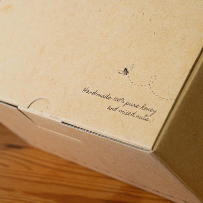 MYHONEY Nut Honey Glazed M 90g | Premium Honey-Coated Nuts | Natural Craft Gift Box with Hemp Cord Ribbon