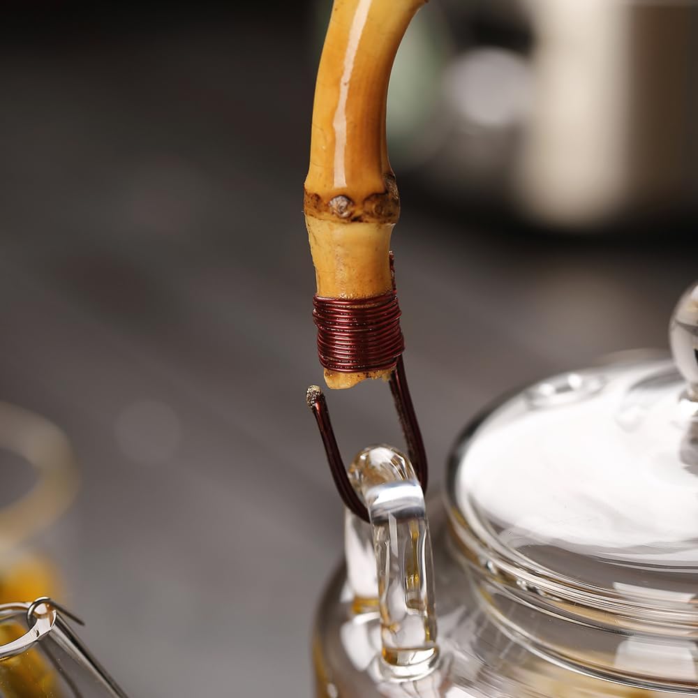 Pocaroty Heat-Resistant Glass Teapot – Bamboo Handle Replacement Parts