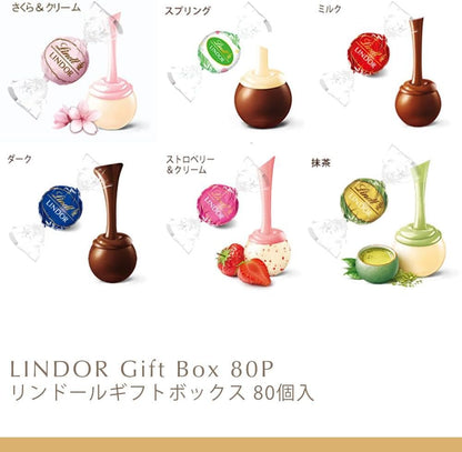 Lindt &amp; Sprüngli Lindor Blue Spring Seasonal Gift Box – 54 Piece Premium Chocolate Collection with Large Shopping Bag