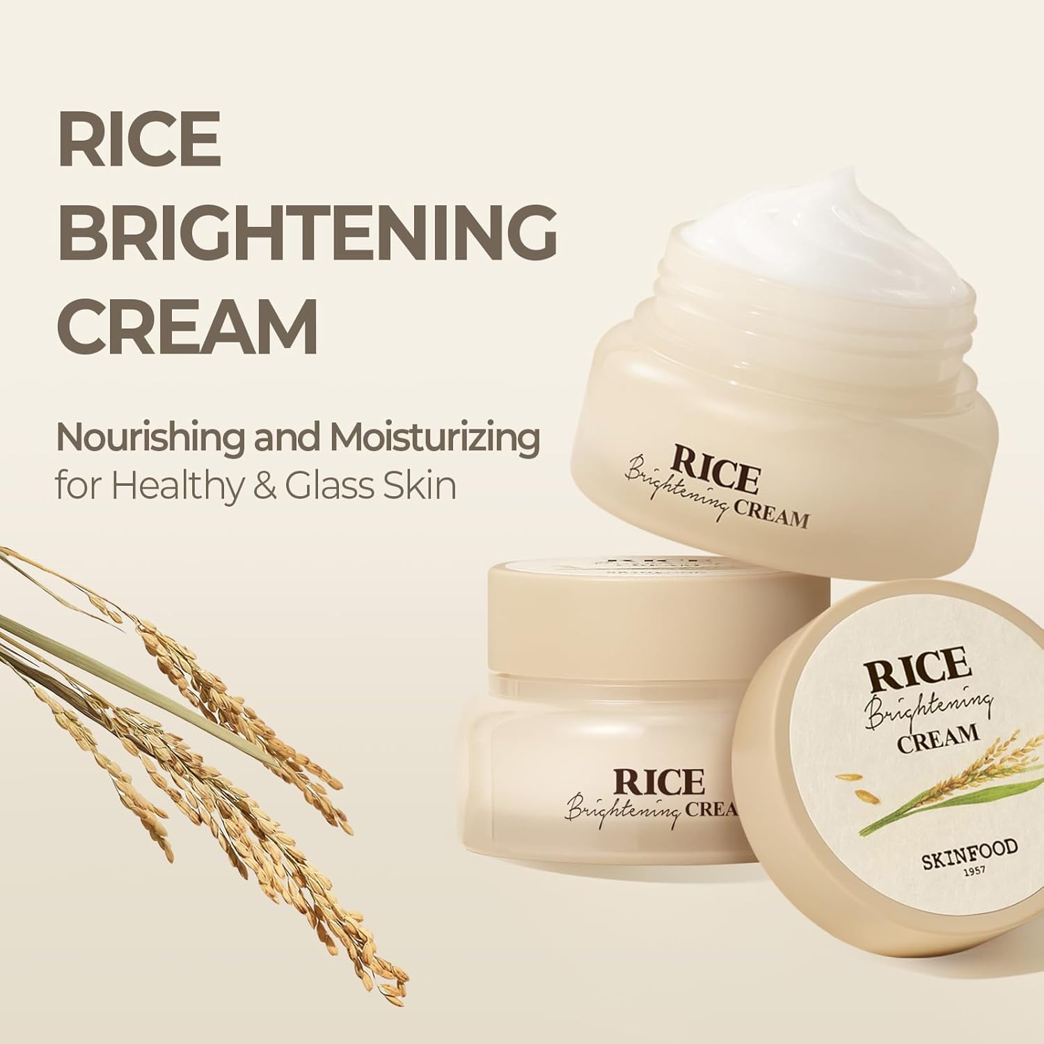 SKINFOOD Rice Brightening Cream – Hydrating &amp; Radiance-Boosting Korean Skincare Cream