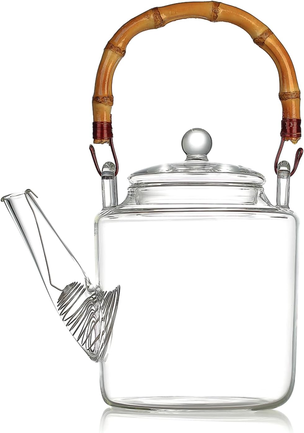 Pocarati Wild Glass Teapot 1350ml – Heat-Resistant, Direct Flame Safe with Gold Strainer