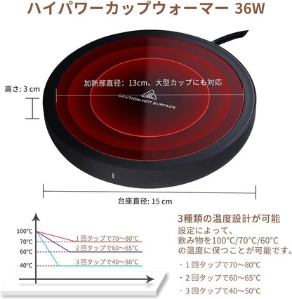 Electric Cup Warmer – Heat-Retaining Beverage Coaster for Coffee &amp; Tea