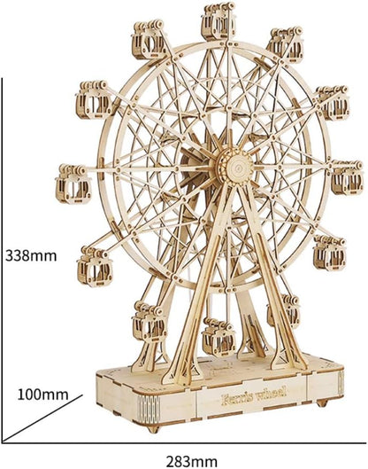ROBOTIME Musical 3D Wooden Puzzle – DIY Assembly Craft Kit, Educational Toy &amp; Home Décor Gift