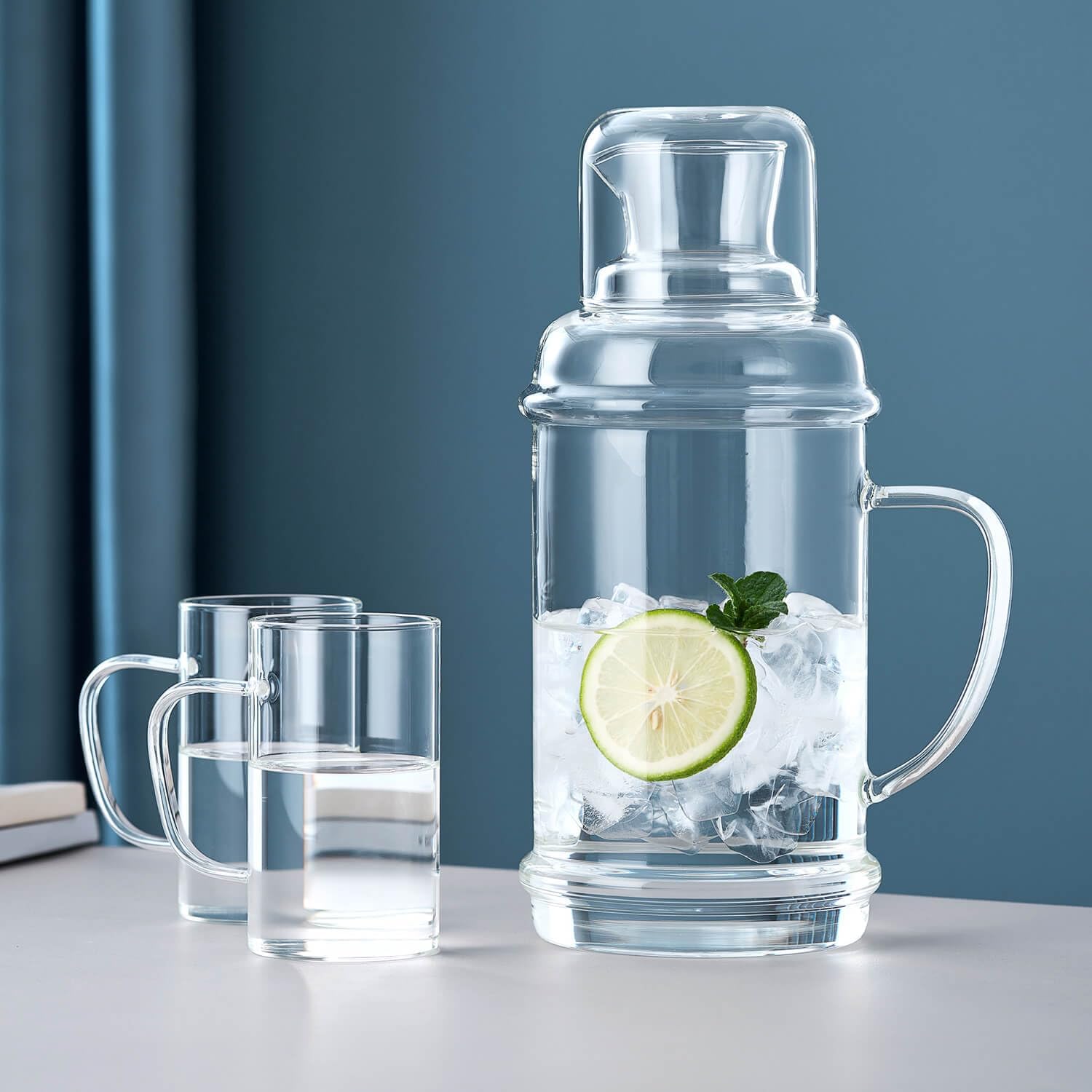 Pocalotea Heat-Resistant Glass Pitcher – 1100ml Water Carafe with Lid