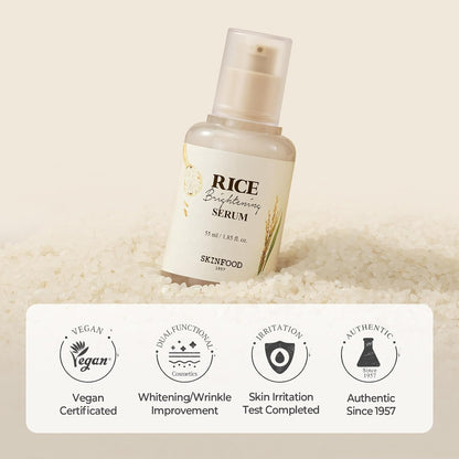 SKINFOOD Rice Brightening Serum – Hydrating &amp; Brightening Korean Skincare Essence