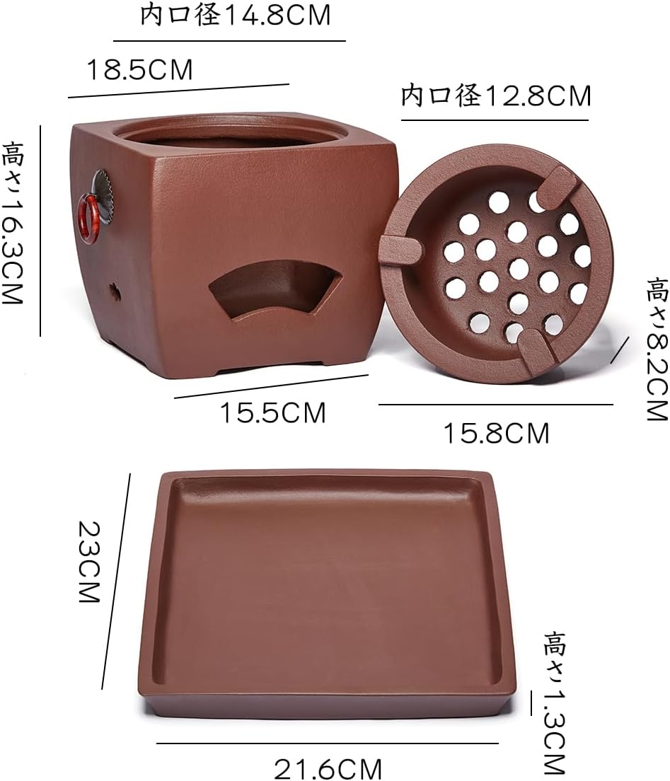 Pocaloti Purple Clay Tea Furnace – Round Mouth Charcoal Tea Stove for Traditional Brewing