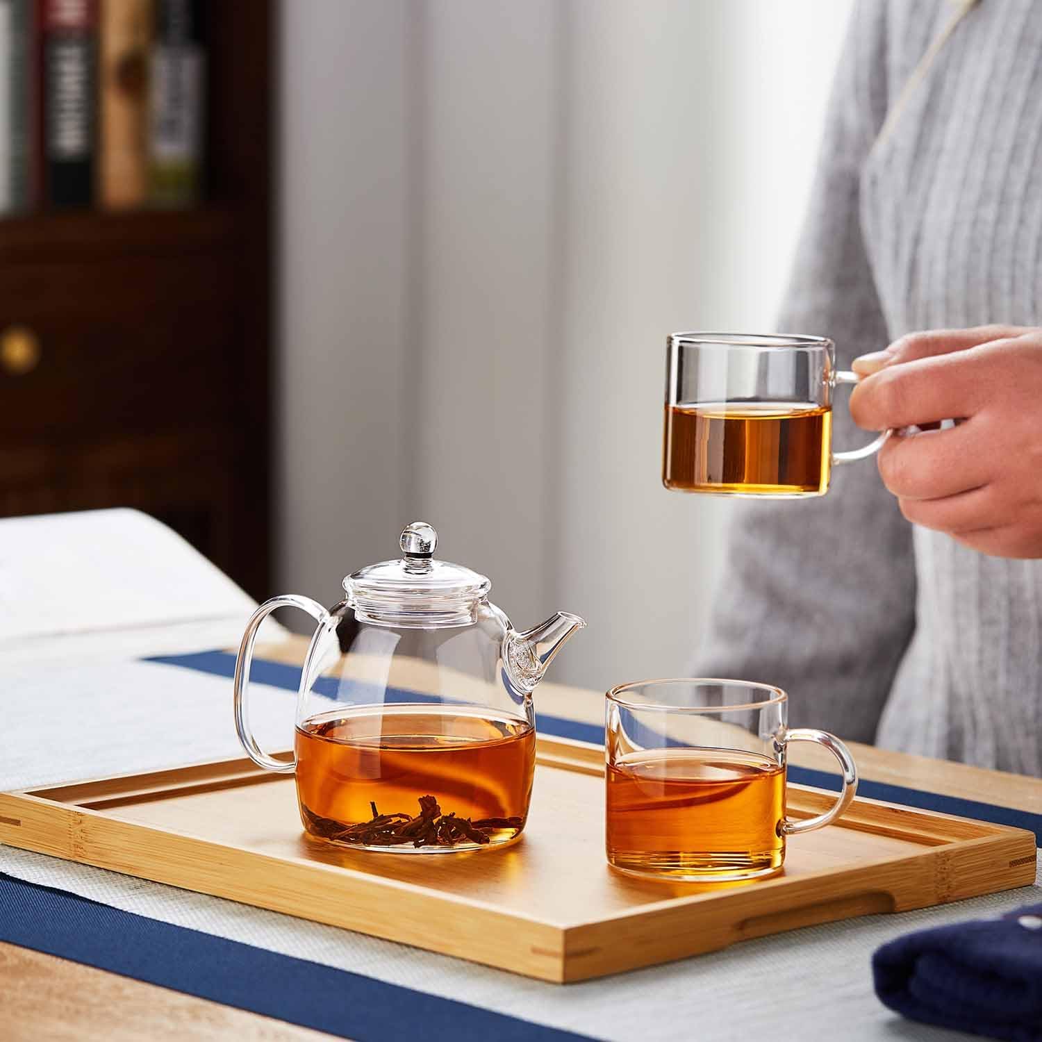Pokaroty Mini Heat-Resistant Glass Teapot – 310ml Compact Single Serve