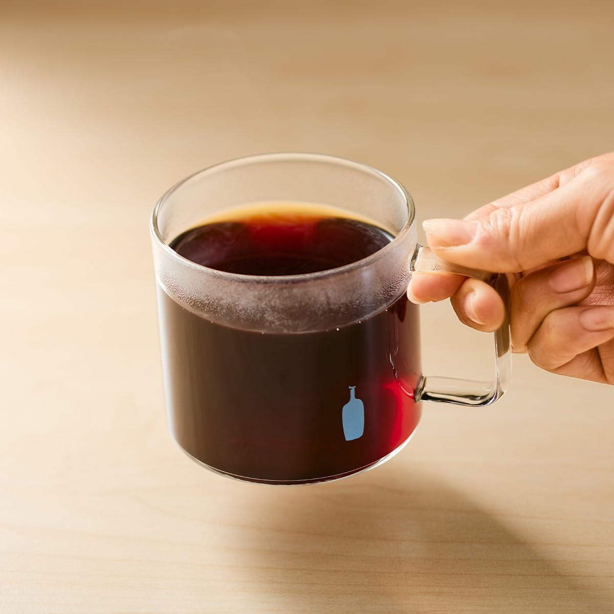 Blue Bottle Coffee Glass Mug – Elegant Clear Coffee Cup