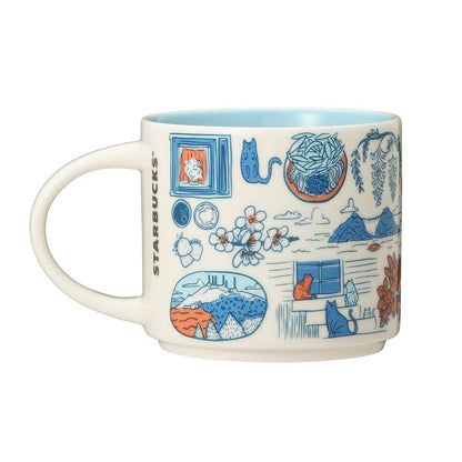 Starbucks 2021 Fukuoka “Been There Series” Mug 414ml (14oz) – Blue Japan Limited Edition Ceramic Coffee Cup