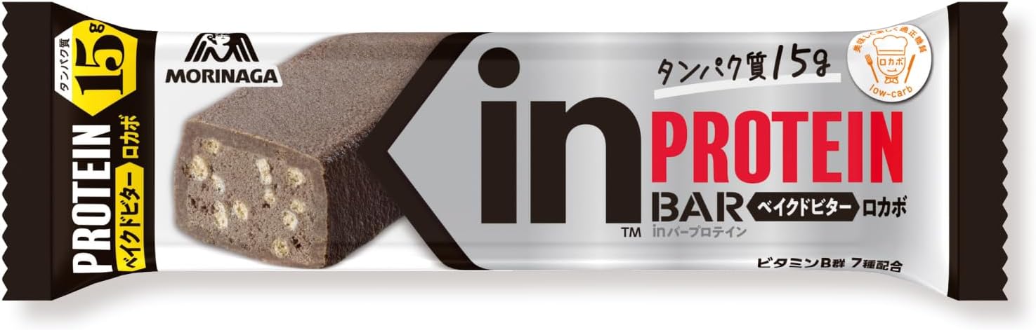 Morinaga In Bar Protein – 4 Types × 8 Bars PSJ Variety Box | Baked Chocolate, Baked Bitter, Wafer Vanilla &amp; Wafer Cafe au Lait | High Protein Snack