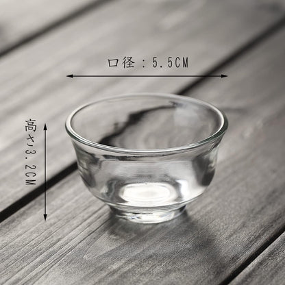 Pokaloti Yunomi Heat-Resistant Glass Cups – 35ml Set for 12 Guests