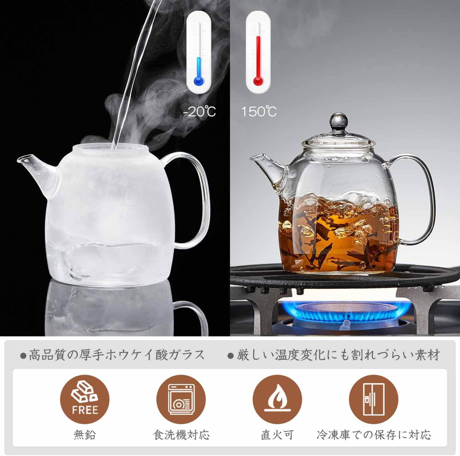 Pokaroty Mini Heat-Resistant Glass Teapot – 310ml Compact Single Serve