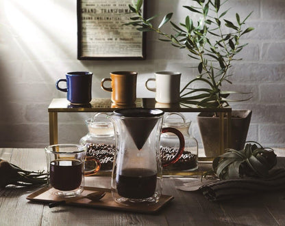 Pocarati Double Wall Glass Mug – 270ml Heat-Resistant Coffee &amp; Tea Cup with Amber Handle