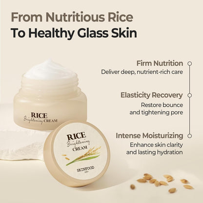 SKINFOOD Rice Brightening Cream – Hydrating &amp; Radiance-Boosting Korean Skincare Cream