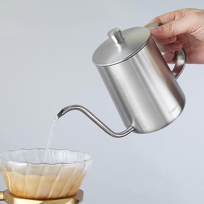 Easyworkz Gooseneck Kettle – Stainless Steel Hand Drip Coffee &amp; Tea Pot, Silver, 350ml