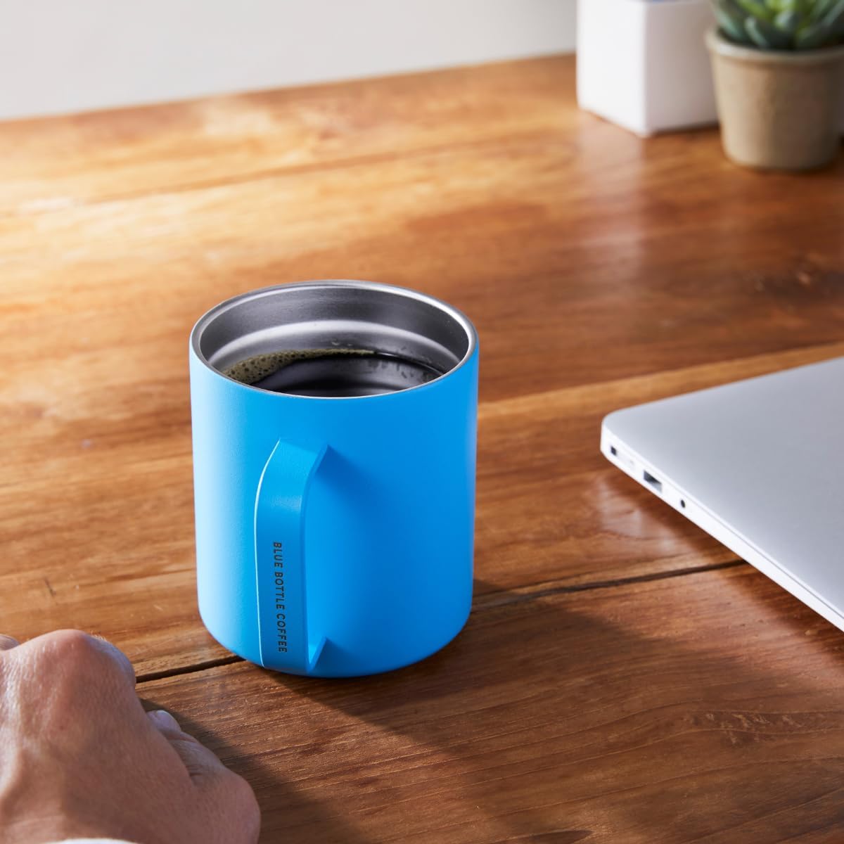 Blue Bottle Coffee Stainless Steel Travel Mug – 350 ml with Lid (Hot &amp; Cold)