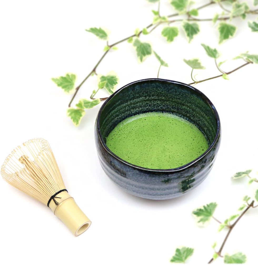 Houkouen Matcha Tea Ceremony Set | 6 Piece Set | Beginner with English Instructions | (Blue Glaze Tea Bowl) | Made in Japan