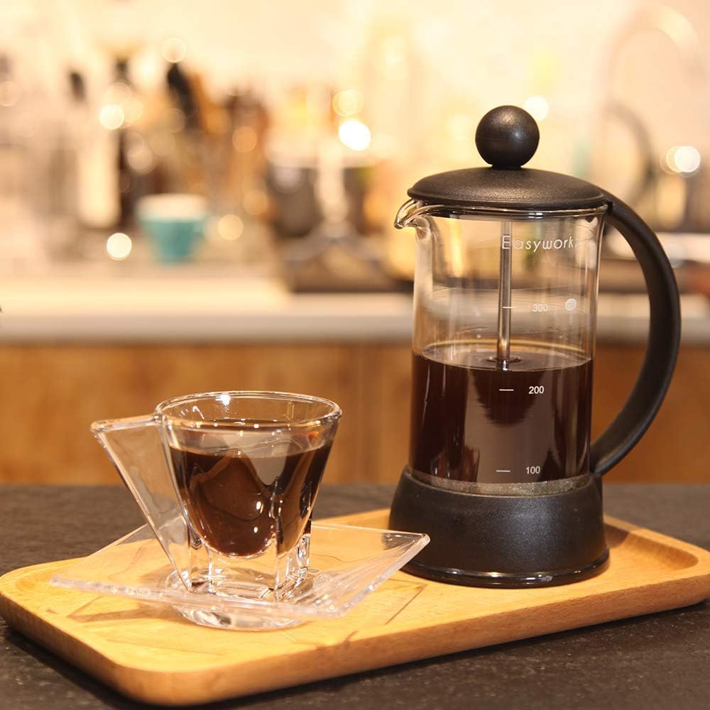 Easyworkz Eclipse French Press Coffee &amp; Tea Maker – Borosilicate Glass, 350ml