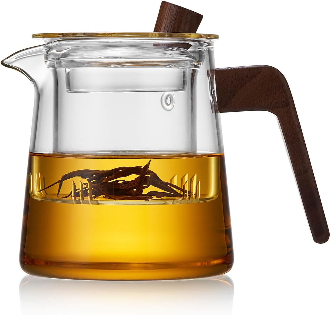 Pocaro Clear Glass Tea Pot Set 550ml – Teapot with 4 Cups, Portable Hospitality Teaware
