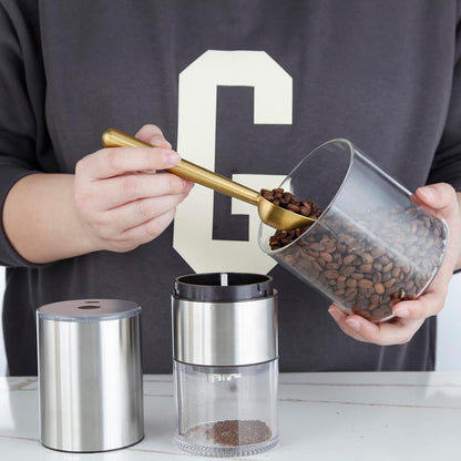 Easyworkz Stainless Steel Coffee Scoop – Long Handle 7g Measuring Spoon, Brass Gold
