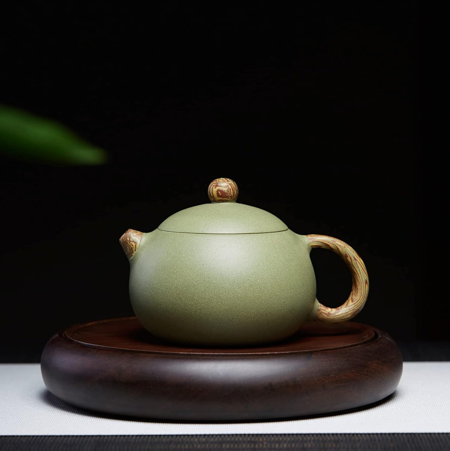 Handmade Yixing Purple Clay Teapot Set – Bean Green Sand Teapot with 4 Tea Cups