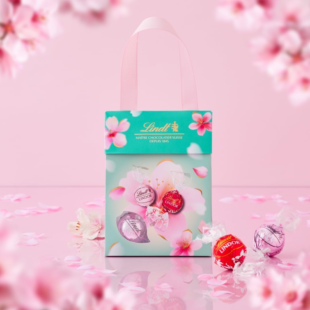 Lindt &amp; Sprüngli Lindor Blue Chocolate Gift Bag – Individually Wrapped with Gift &amp; Shopping Bag Included