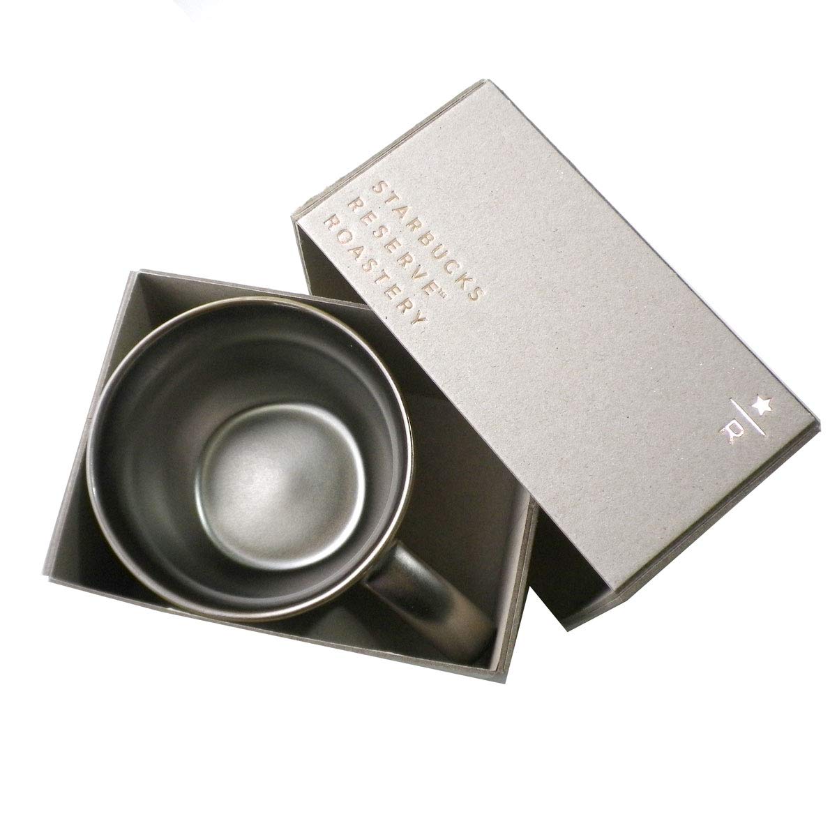 Starbucks Roastery Limited Beveled Base Mug 237ml – Dark Porcelain | Tokyo Nakameguro Exclusive, Silver Bronze Boxed