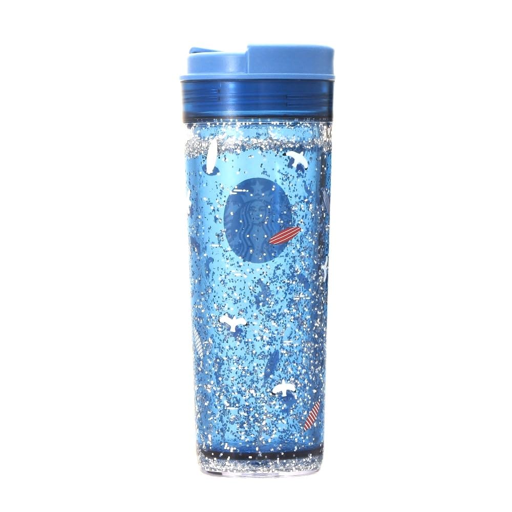 Starbucks Japan Seaside Resin Water Tumbler 473ml (15.9oz) – Blue | Stylish Lightweight Reusable Drink Bottle