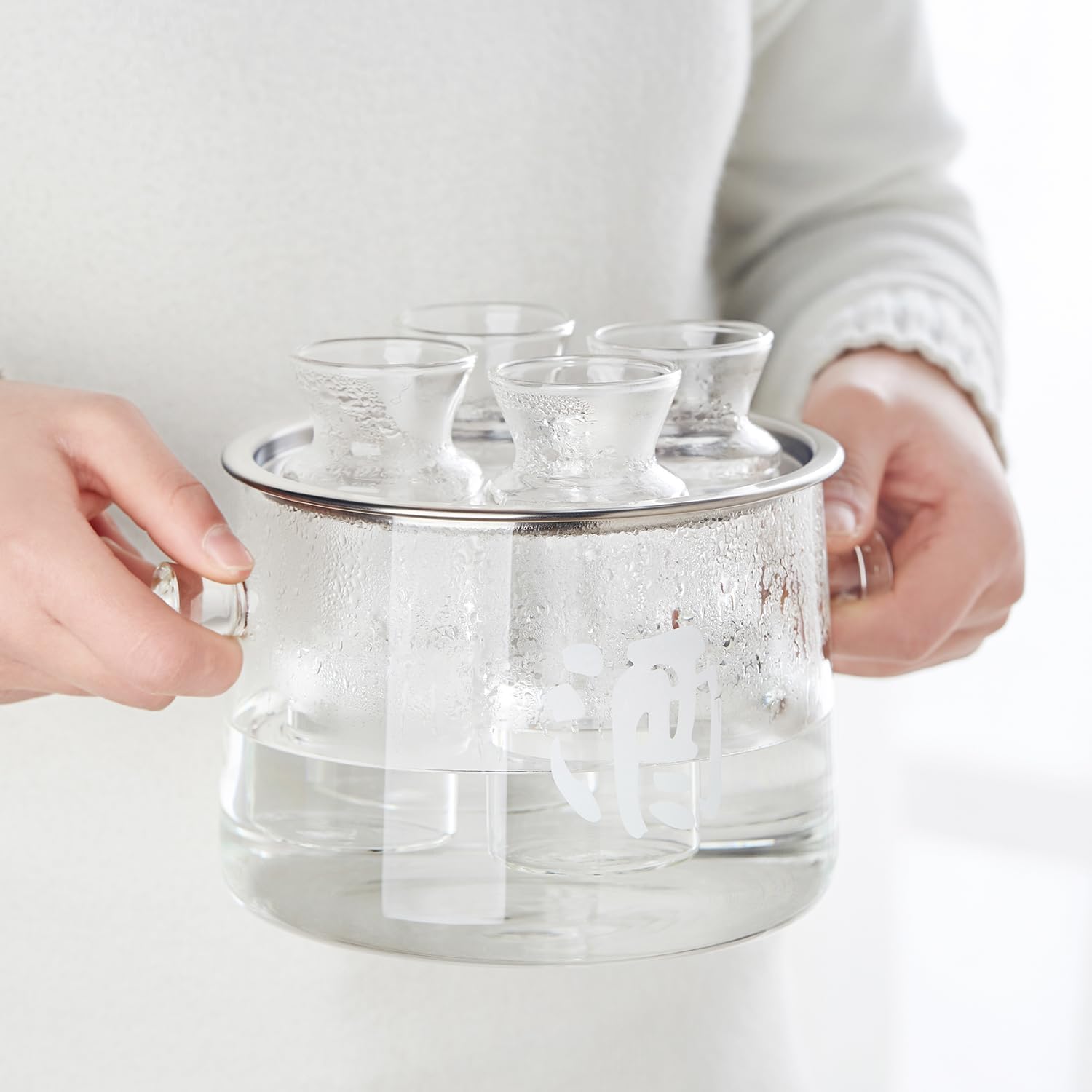 Heat-Resistant Glass Sake Set – Tokkuri Sake Carafe with Measuring Marks