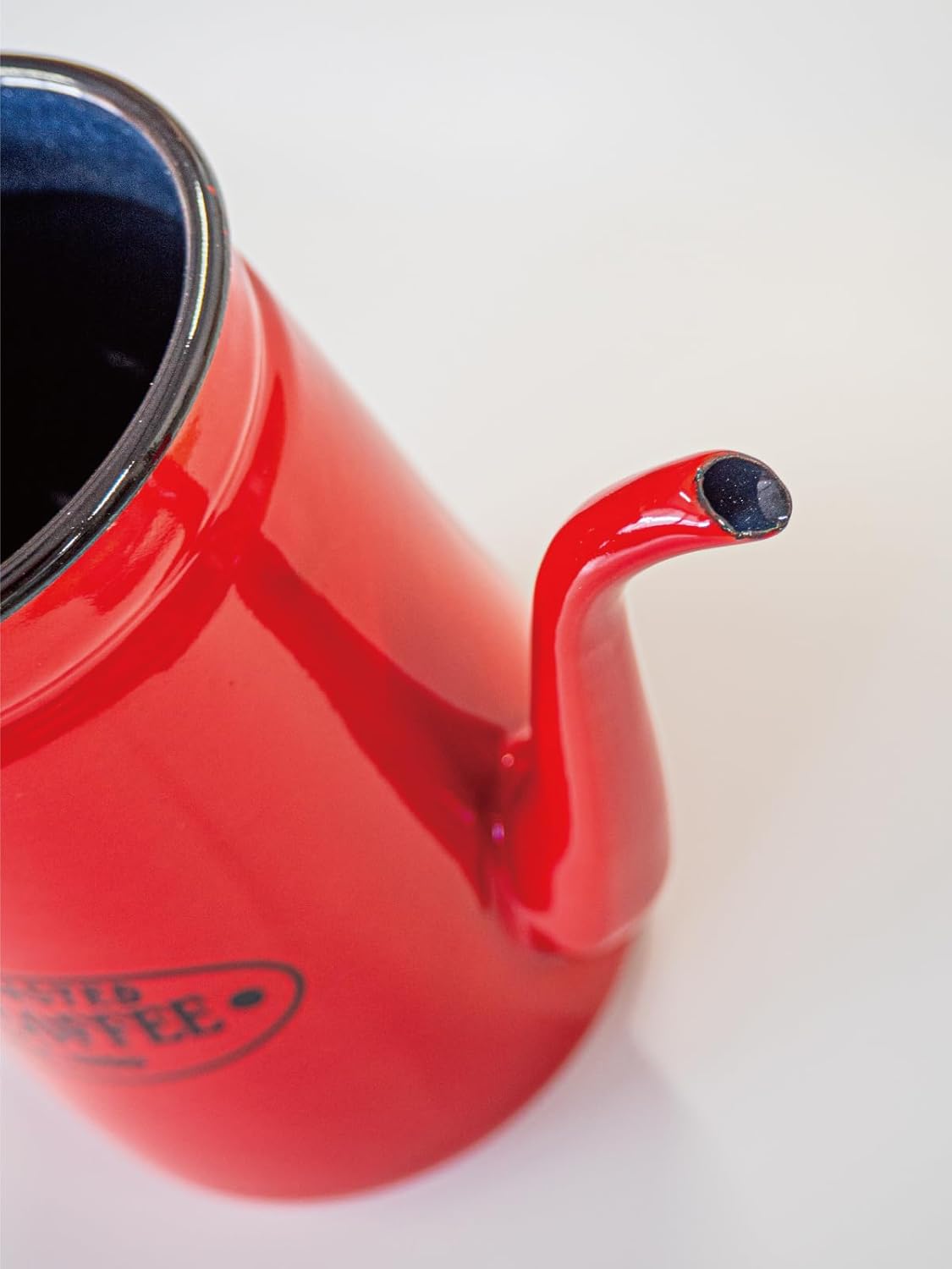 Sothepot Small Red Coffee Drip Kettle – 11cm Enamel Narrow Mouth Coffee Pot with Lid | 1.1L Pour Over Kettle for Drip Coffee Brewing