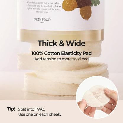 SKINFOOD Acorn Pore Peptide Toner Pads – Pore Care &amp; Hydrating Korean Skincare Pads (250g, 60 Sheets)