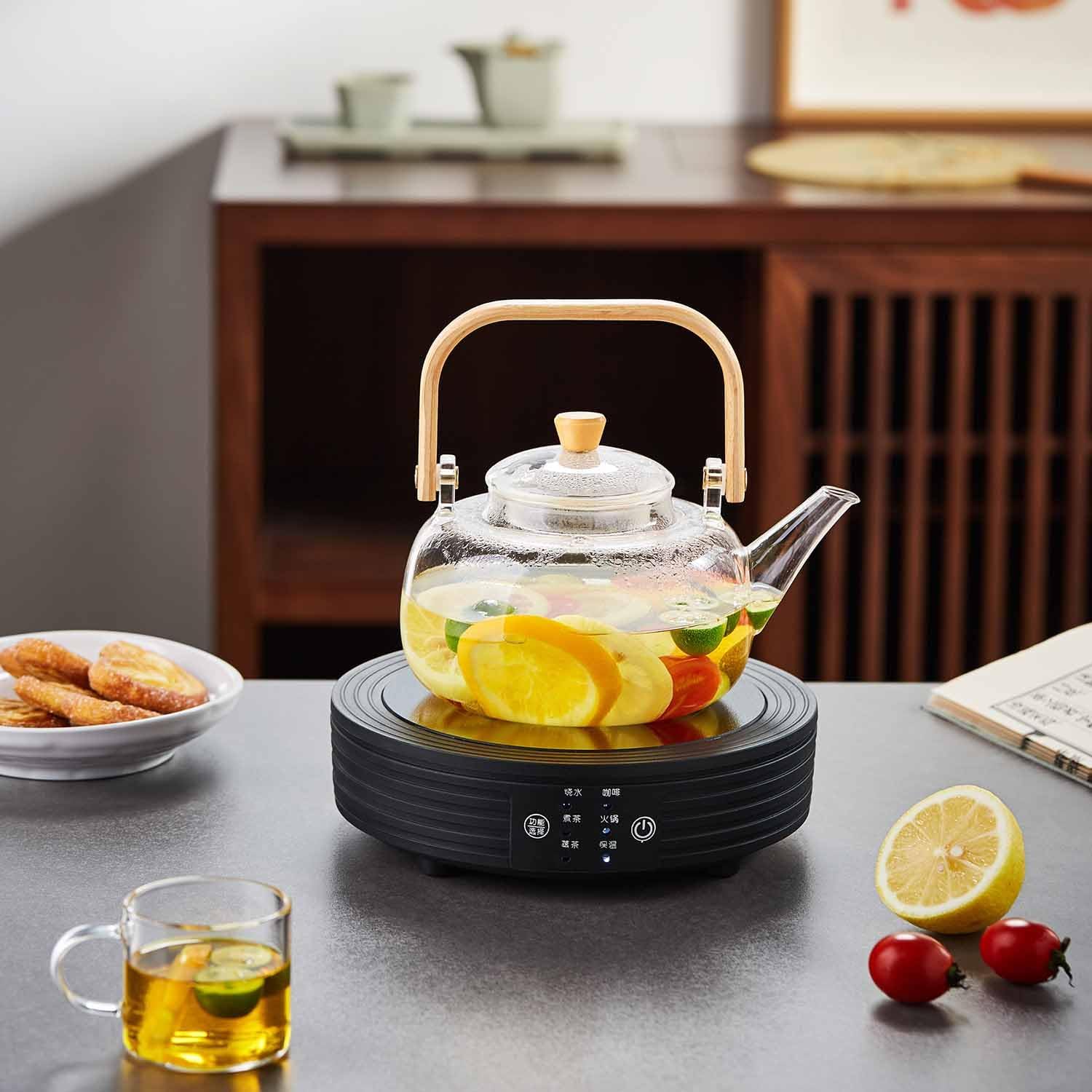 Heat-Resistant Glass Teapot 960ml – Direct Fire Safe Transparent Tea Kettle with Strainer